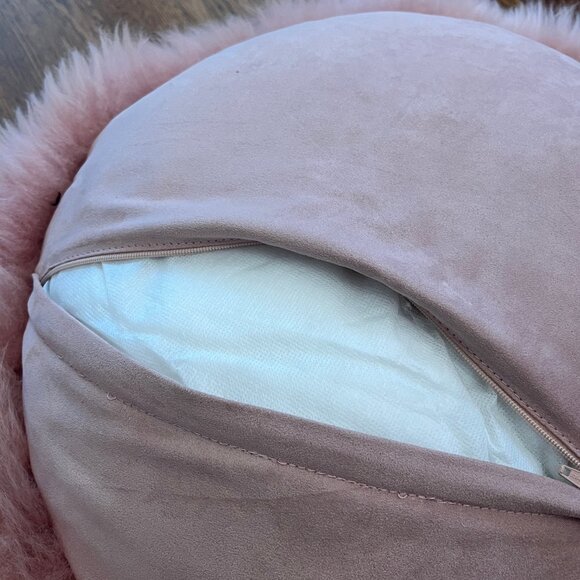 Article (Retired) Lanna Round Pink Sheepskin Pair of Pillows - EUC - So Soft! - Picture 7 of 11